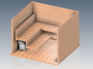 EOS Invisio Mini 3kW antracit saunová kamna schované 2